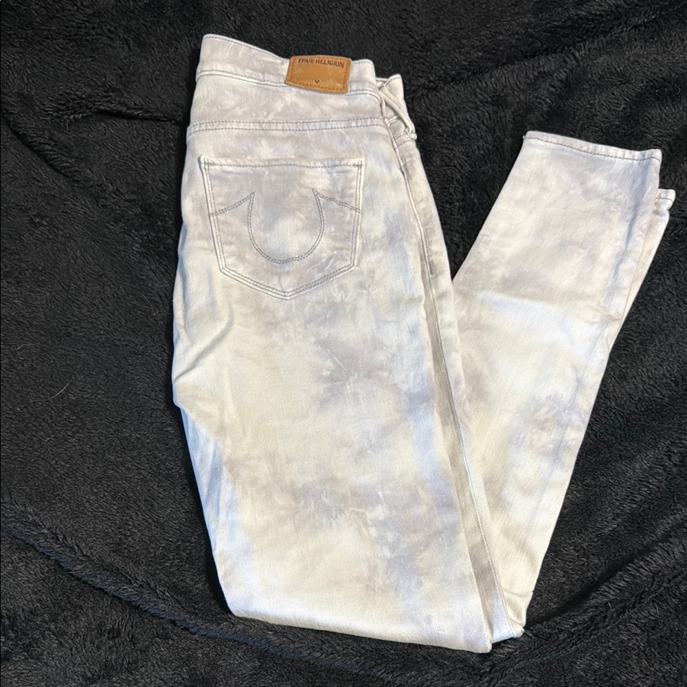 True Religion Women's Light Gray Skinny Jeans